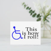 車いす転がる ポストカード (スタンド正面)