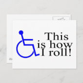 車いす転がる ポストカード (正面/裏面)