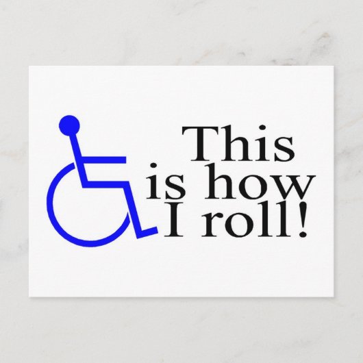 車いす転がる ポストカード (正面)