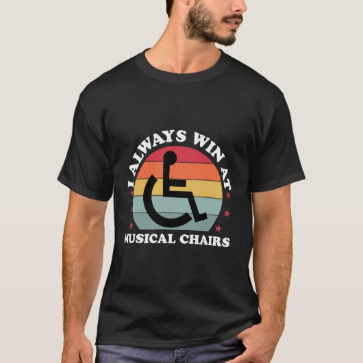 車いすDで常おもしろい勝 Tシャツ (正面)