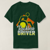 車おもしろいいすユーモア障害ハンディキャップ Tシャツ (デザイン正面)