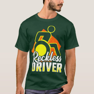 車おもしろいいすユーモア障害ハンディキャップ Tシャツ