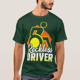 車おもしろいいすユーモア障害ハンディキャップ Tシャツ