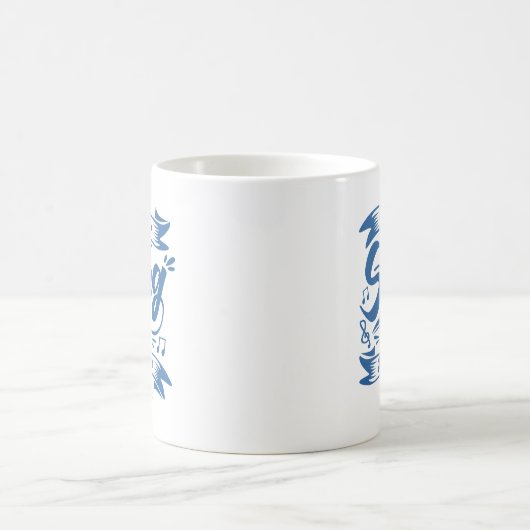 車おもしろいのプレゼントで歌う コーヒーマグカップ (中央)