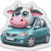 車おもしろいの中で牛にシールを貼る シール (正面)
