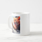 車おもしろいの中笑わされる指の猫C コーヒーマグカップ (正面左)