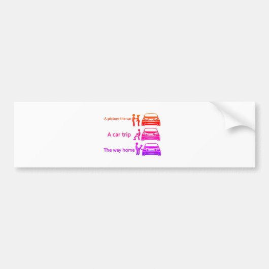 車おもしろいの乗り符号 バンパーステッカー (正面)