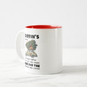 車おもしろいの木の家族のクリスマス ツートーンマグカップ (正面左)