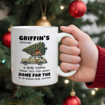 車おもしろいの木の家族のクリスマス