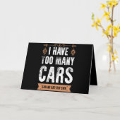 車おもしろいの男のギフト私はあまりにも多くの車のヴィンテージ カード (黄色い花)