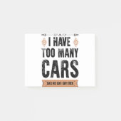 車おもしろいの男のギフト私はあまりにも多くの車のヴィンテージ ポストイット (正面)