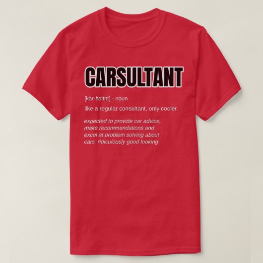 車おもしろいの男のギフト – CARSULTANT定義Cargy Tシャツ (デザイン正面)