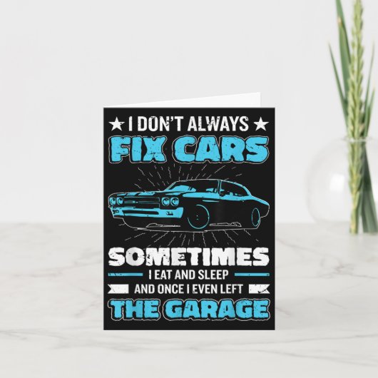 車おもしろい整備士デザイン車男性へ両メカ カード (正面)