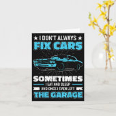 車おもしろい整備士デザイン車男性へ両メカ カード (黄色い花)