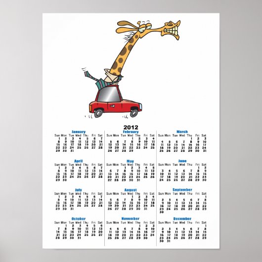 車おもしろい間抜け通勤のキリン ポスター (正面)