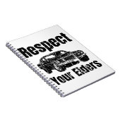 車おもしろい-ヴィンテージ敬老のクラシックMu ノートブック (右側)