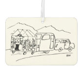 車がキャラバンと温室を牽引 カーエアーフレッシュナー (裏面)