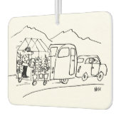 車がキャラバンと温室を牽引 カーエアーフレッシュナー (左)