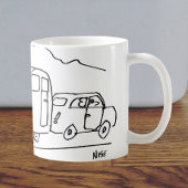 車がキャラバンと温室を牽引 コーヒーマグカップ