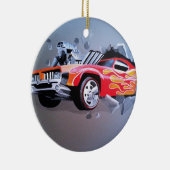 車が壁を突き抜ける セラミックオーナメント (右)