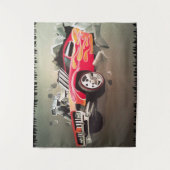 車が壁を突き抜ける タペストリー (正面)