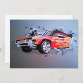 車が壁を突き抜ける 招待状 (正面/裏面)