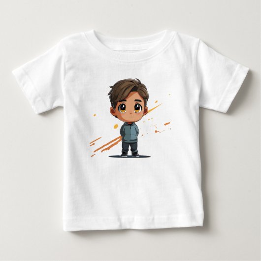 車が大好きな少年 ベビーTシャツ (正面)