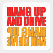 車つるのスローガンのステッカーを上げ運転 スクエアシール (正面)