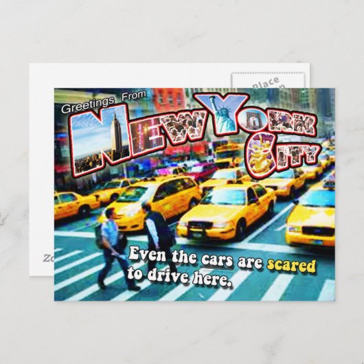 車でさえも運転を恐れている – はがき (正面/裏面)