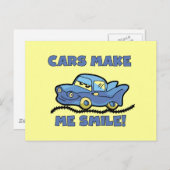 車でスマイルTシャツとギフト ポストカード (正面/裏面)
