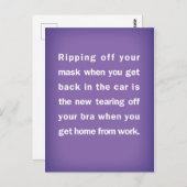 車でマスクを取る/ホームジョークでブラを取る ポストカード (正面/裏面)