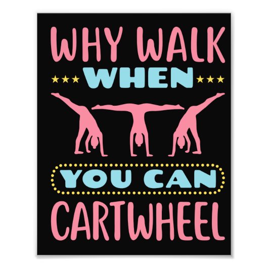 車で体操選手を転倒できる時に歩く理由 フォトプリント (正面)