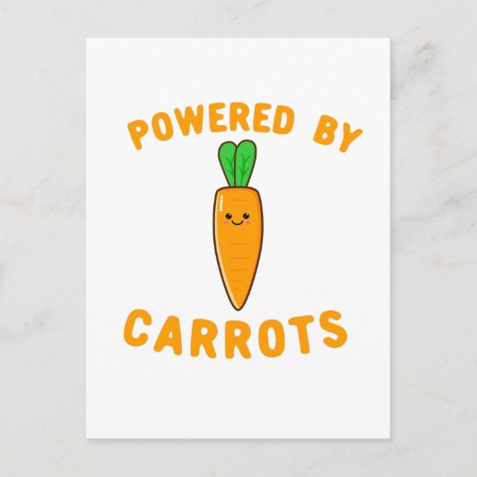 車で動くニンジン – かわいいかわいいにんじん顔 ポストカード (正面)