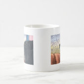 車で待っているボーダーコリー犬 コーヒーマグカップ (中央)