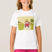 車で旅する女性 Tシャツ (正面)