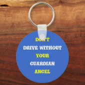 車で行かないで運転しろ守護天使 キーホルダー (正面)