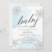 車で行けるベビーシャワーの外は寒い 招待状 (正面)
