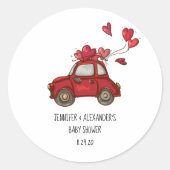 車で行けるベビーシャワー ラウンドシール (正面)