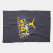 車で走れるときに歩く理由 キッチンタオル (横)