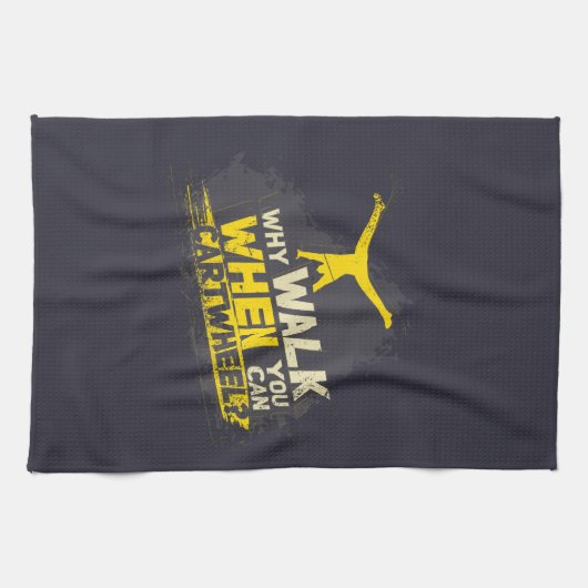 車で走れるときに歩く理由 キッチンタオル (横)