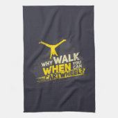 車で走れるときに歩く理由 キッチンタオル (縦)