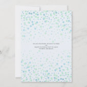 車で運転ボーイベビーシャワーブルーグリーン金ゴールド 招待状 (裏面)