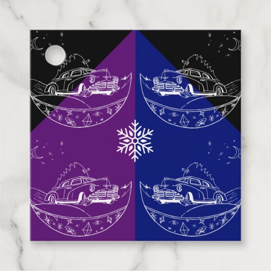 車とツリー紙プレート フェイバータグ (正面)