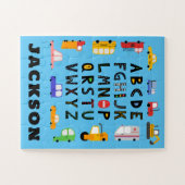 車とトラックのアルファベットキッズ ジグソーパズル (横)