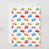 車とトラックのベビーシャワーの招待 招待状 (裏面)