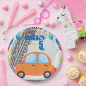 車とトラックの誕生日デザイン ペーパープレート (パーティー)