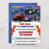 車とトラックベビー妊娠ブーム事故 招待状 (正面/裏面)