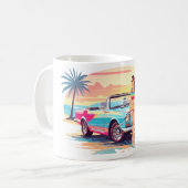 車と夢の自然の女の子 コーヒーマグカップ (正面左)