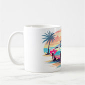 車と夢の自然の女の子 コーヒーマグカップ (左)