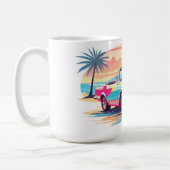 車と夢の自然の女の子 コーヒーマグカップ (左)